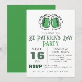 Elegantes Green Kleeblatt St. Patrick's Day Party Einladung