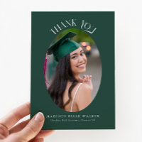 Elegantes Green Oval Abschluss Foto Vielen Dank