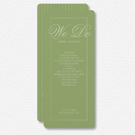 Elegantes Green Pinstripe Hochzeitsprogramm