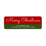 Elegantes Green Red Christmas Return Address Label<br><div class="desc">Elegantes Green Red Christmas Return Address Label . Rote und grüne Farbe Hintergrund der traditionellen Weihnachtsferien Einfach Ihre eigenen Details hinzufügen,  um eine lustige personalisierte Adresse Etikett für den Urlaub.</div>