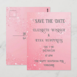 Elegantes Green Sparkle Design für Hochzeiten Postkarte