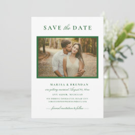 Elegantes Green Wedding Foto Save The Date