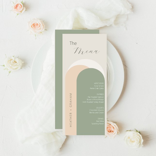 Elegantes Green Wedding Menu (Von Creator hochgeladen)