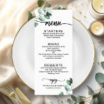 Elegantes Greenerity Wedding Menu Menükarte<br><div class="desc">Machen Sie sich bereit, sich von unserer atemberaubenden Hochzeitssuite im Grünen zu verzaubern! Mit einer feinen Abbildung von Eukalyptus-Blätter und feiner, eleganter Kalligraphie ist es das perfekte Ergebnis für Ihre bezaubernde Hochzeit zum Thema Garten. Wenn Sie etwas vermisst haben oder eine besondere Anfrage haben, zögern Sie nicht, über Chat zu...</div>