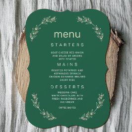 Elegantes Greenerity Wedding Menu | Script-Schrift Einladung
