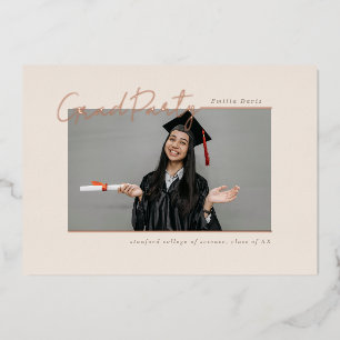 Elegantes Grenz-Single Foto minimales Grad-Party Folieneinladung