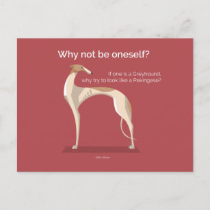 Elegantes Greyhound inspirierendes Zitat Postkarte