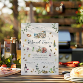 Elegantes Griechisch | Abendessen Probe Einladung