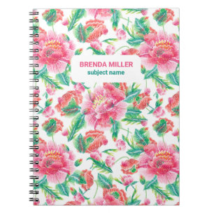 Elegantes, griechisch-rosa Blume-Muster Notizblock