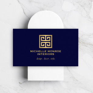 Elegantes griechisches Key Designer Logo Gold/Dunk Visitenkarte