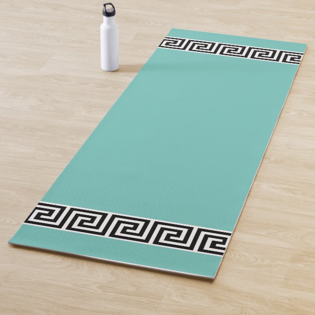 Elegantes griechisches Muster auf Aquamarin Yogamatte (Beispiel)