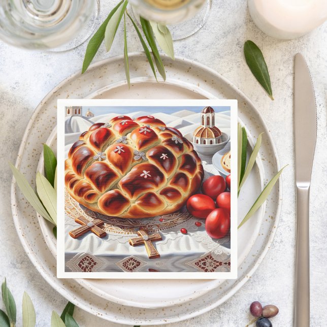 Elegantes griechisches Ostern Serviette (Festive and fun napkin. )