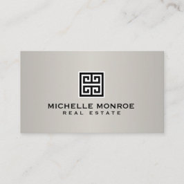 Elegantes griechisches Real-Anwesen-Logo, schwarz/ Visitenkarte