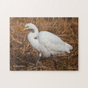 Elegantes Grosses Egret in den Reds Puzzle