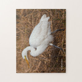 Elegantes Grosses Egret in den Reds Puzzle