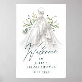 Elegantes Grün Brautparty Willkommen Poster