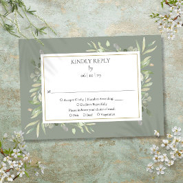 Elegantes Grün des Wassers RSVP Karte