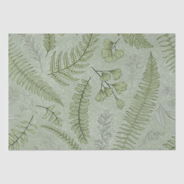 Elegantes Grün des Wassers Seidenpapier (Vorderseite)