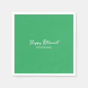Elegantes Grün Glücklicher Ruhestand Serviette