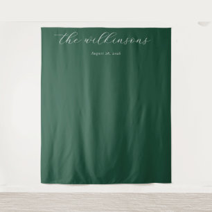 Elegantes Grün in Kalligrafie Wandteppich