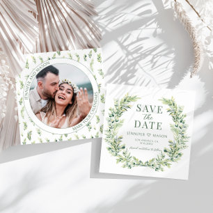 Elegantes Grün Save the Date Foto