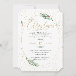 Elegantes Grün- und Goldfarbenes Weihnachtsgebäck Einladung