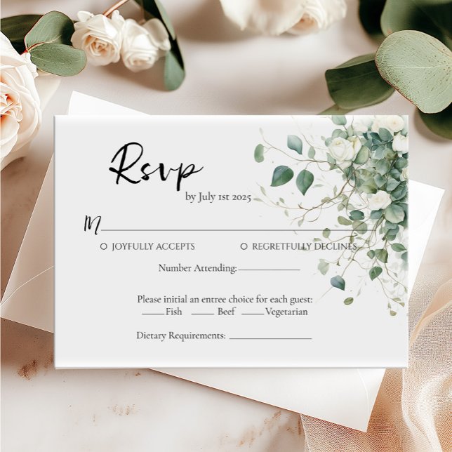 Elegantes Grün und Rose Hochzeitskarte RSVP Einladung (Von Creator hochgeladen)