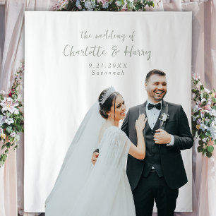 Elegantes Grün und Weiß-Foto Wandteppich