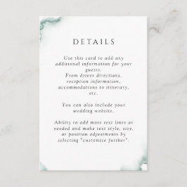 Elegantes Grün, Wasserfarbe, Angaben zur Hochzeit Begleitkarte