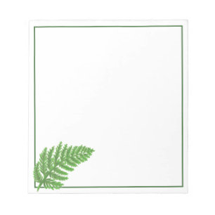Elegantes grünes Aquarellenfarn-Waldland-Blätter Notizblock