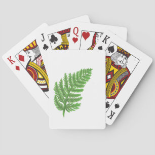 Elegantes grünes Aquarellenfarn-Waldland-Blätter Spielkarten