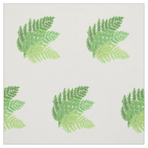 Elegantes grünes Aquarellenfarn-Waldland-Blätter Stoff