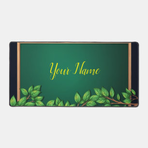 Elegantes, grünes Blätterblatt mit den Branchen Fo Schreibtischunterlage