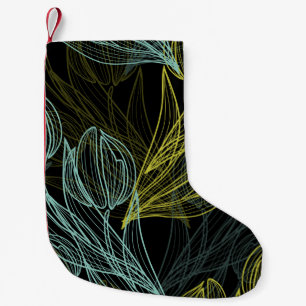 Elegantes, grünes, blaues Tulpenmuster Kleiner Weihnachtsstrumpf