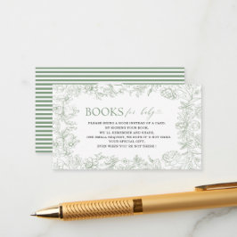 Elegantes, grünes Blumengebäck Baby Begleitkarte