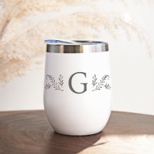 Elegantes grünes Botanisches Monogramm