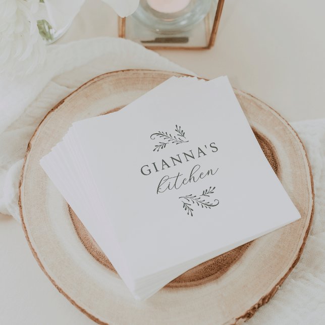 Elegantes grünes botanisches Personalisiert Serviette (Von Creator hochgeladen)