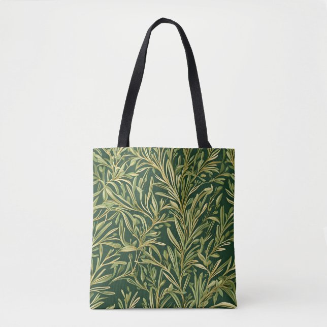 Elegantes grünes botanisches Vintage-Blattmuster  (Vorderseite)