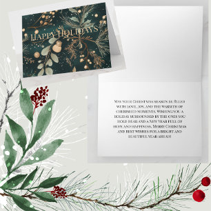 Elegantes grünes botanisches Weihnachtsfest Karte
