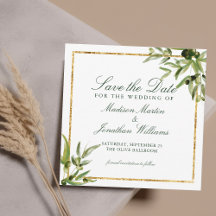 Elegantes grünes Botanisches Weinberggold Save the