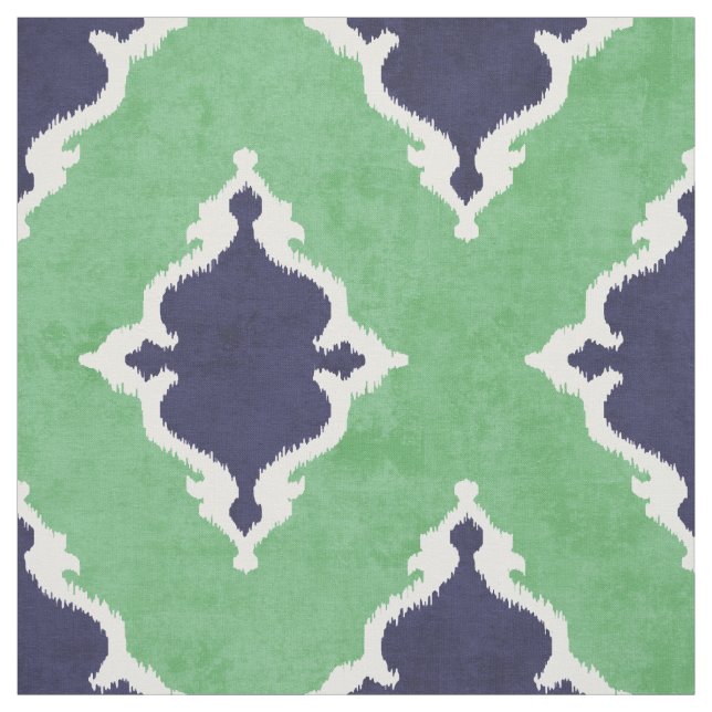Elegantes, grünes Damast-Tribal Stoff (Muster)