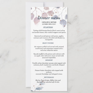 Elegantes Grünes Einfaches Hochzeitsmenü Einladung