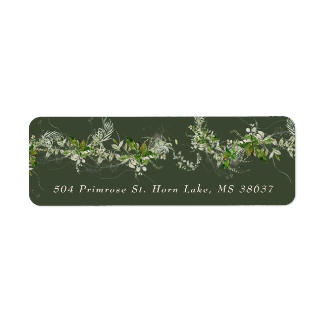 Elegantes grünes Eukalyptus-Hochzeitskuvert (Vorne)