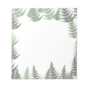 Elegantes grünes Farn-Blumenmuster Notizblock
