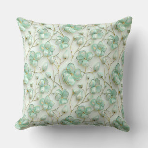 Elegantes grünes Floral Kissen