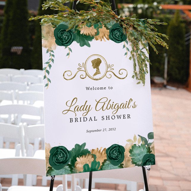 Elegantes grünes, florales Viktorianisches Brautpa Poster (Von Creator hochgeladen)