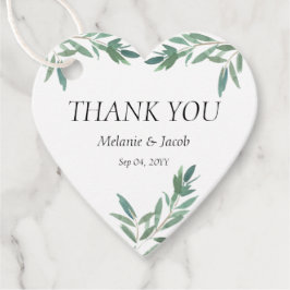 Elegantes grünes Foliage Herz Geschenkanhänger