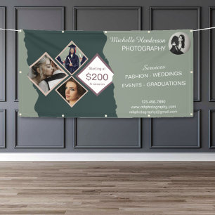 Elegantes grünes Foto Collage Beruflich Business Banner