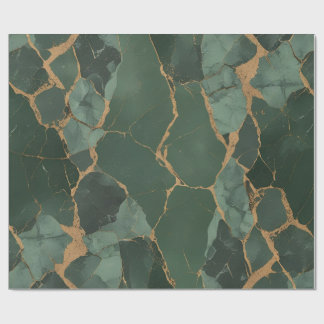 Elegantes grünes Gold-Marmor-Umschlagpapier Geschenkpapier