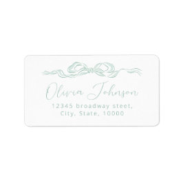 Elegantes, grünes Händeschleifzeichen Rücksendeadr Adressaufkleber
